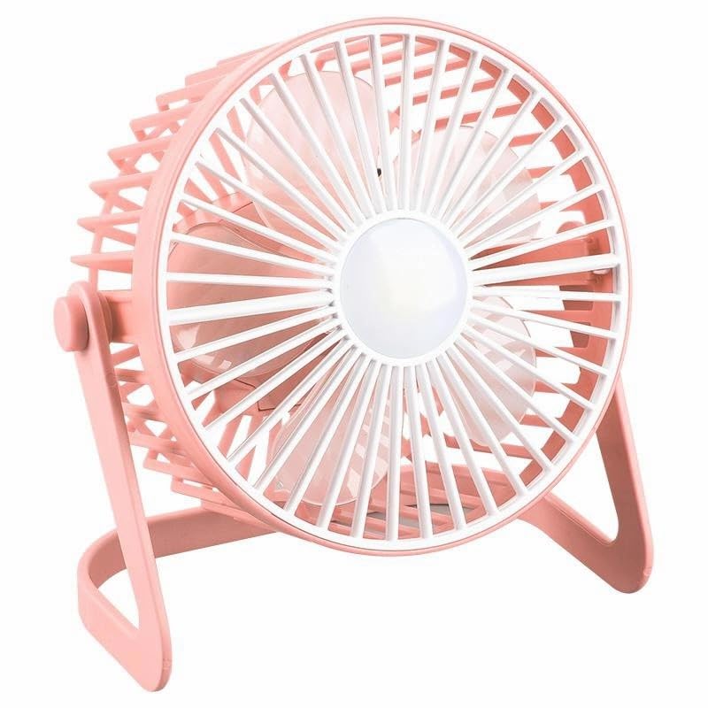 Mezin Mini Portable Fan with LED Light - Rechargeable & USB -1