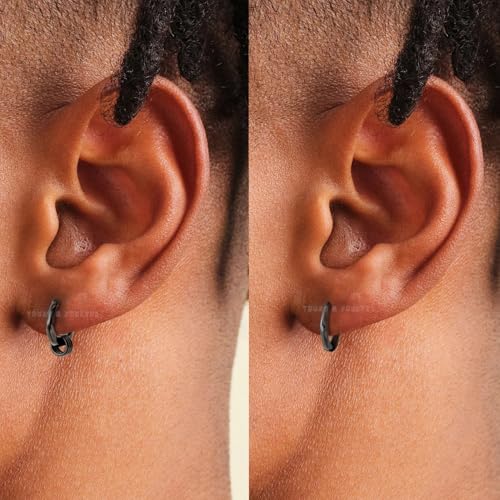 Image of Young & Forever Gift Stainless Steel Hoop Stud Earrings for Men and Boys