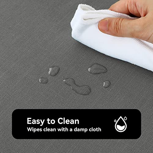 Image of Romanstile 100% Waterproof PVC Tablecloth, Rectangle Oil Spill Proof Stain Resistant Vinyl Table Cloth, Wipe Clean Plastic Table Covers for Kitchen /Dining /Parties - 60 x 84 Inch, Dark Grey