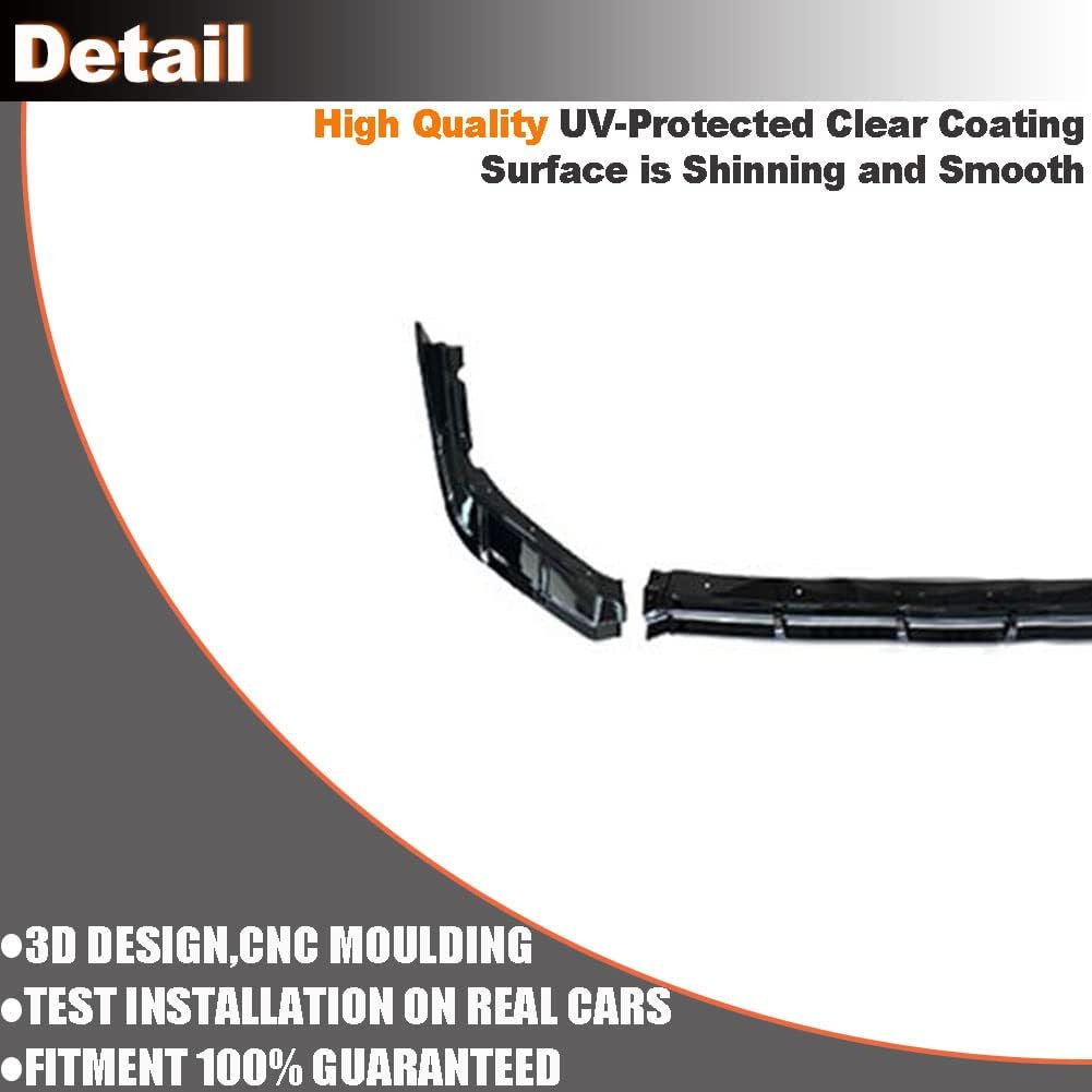 Front Bumper Lip for Honda Civic 11th Sedan 4-Door 2022 Gloss Black Front Chin Spoiler Protector (3pcs/Set)