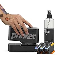 Vista 12 de Prinker S - Paquete de dispositivo de tatuaje temporal para tus tatuajes temporales personalizados instantáneos con tinta negra cosmética de primera