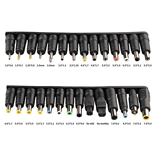 Onite Dc Charging Cable, with 28pcs Different Size DC Famale 5.5x2.1mm to Male Plug Tips and 3pcs USB Cable or DC to DC Cord