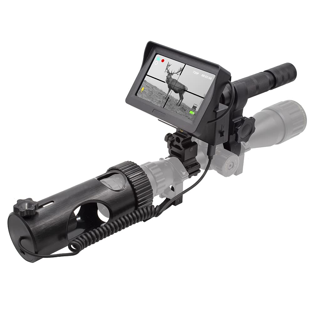 DIY 720p Digital Video Recording Hunting Night Vision Rifle Scope Monocular Camera VCR with LCD Display, 850nm Infrared IR Flashlight for Tactical Hunting (MicroSD Card & Battery NOT Included)
