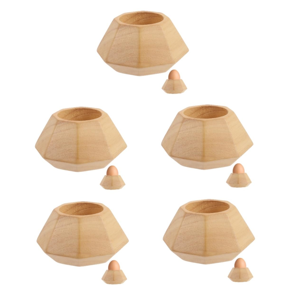 Ciieeo 5 Pièces Porte-coquetier Porte-Oeufs de Camping ouvreur coquetiers Porte-œufs de Camping Easter Decoration Décoration pour œufs de Pâques Stand d'oeufs coquetier ménager chêne