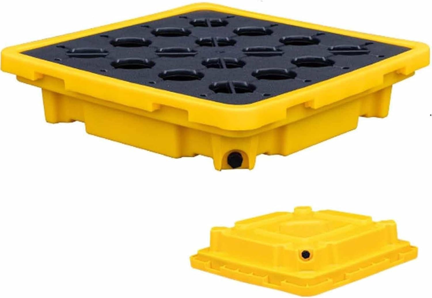 Palette de rétention modulaire avec vidange pour sécuriser vos entrepôts