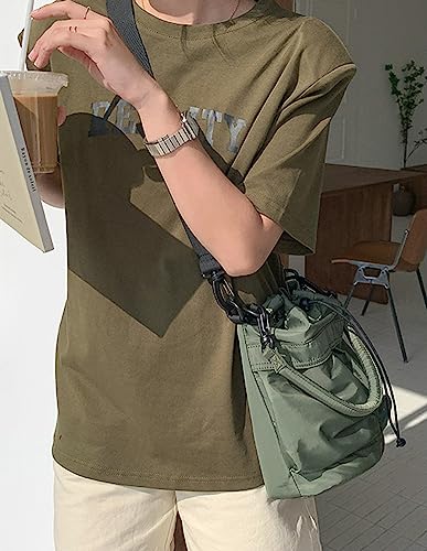 Caistre JS-XBB002-GREEN Women’S Drawstring Bucket Bag Nylon Crossbody Bag Tote Handbags Casual Hobo Shoulder Purse thumb #2
