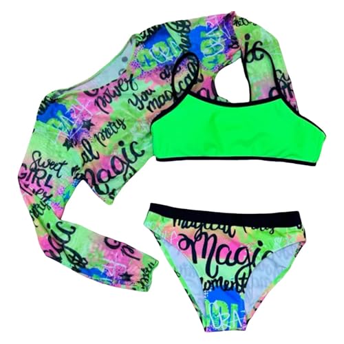 Maillot de bain fille 12 ans piscine imprimé dinosaure manches courtes 3 pièces