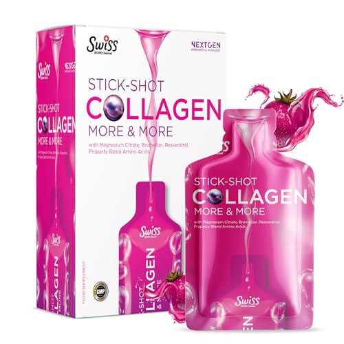 Swiss Bork Liquid Collagen Shots, Strawberry - 15 x 20ml