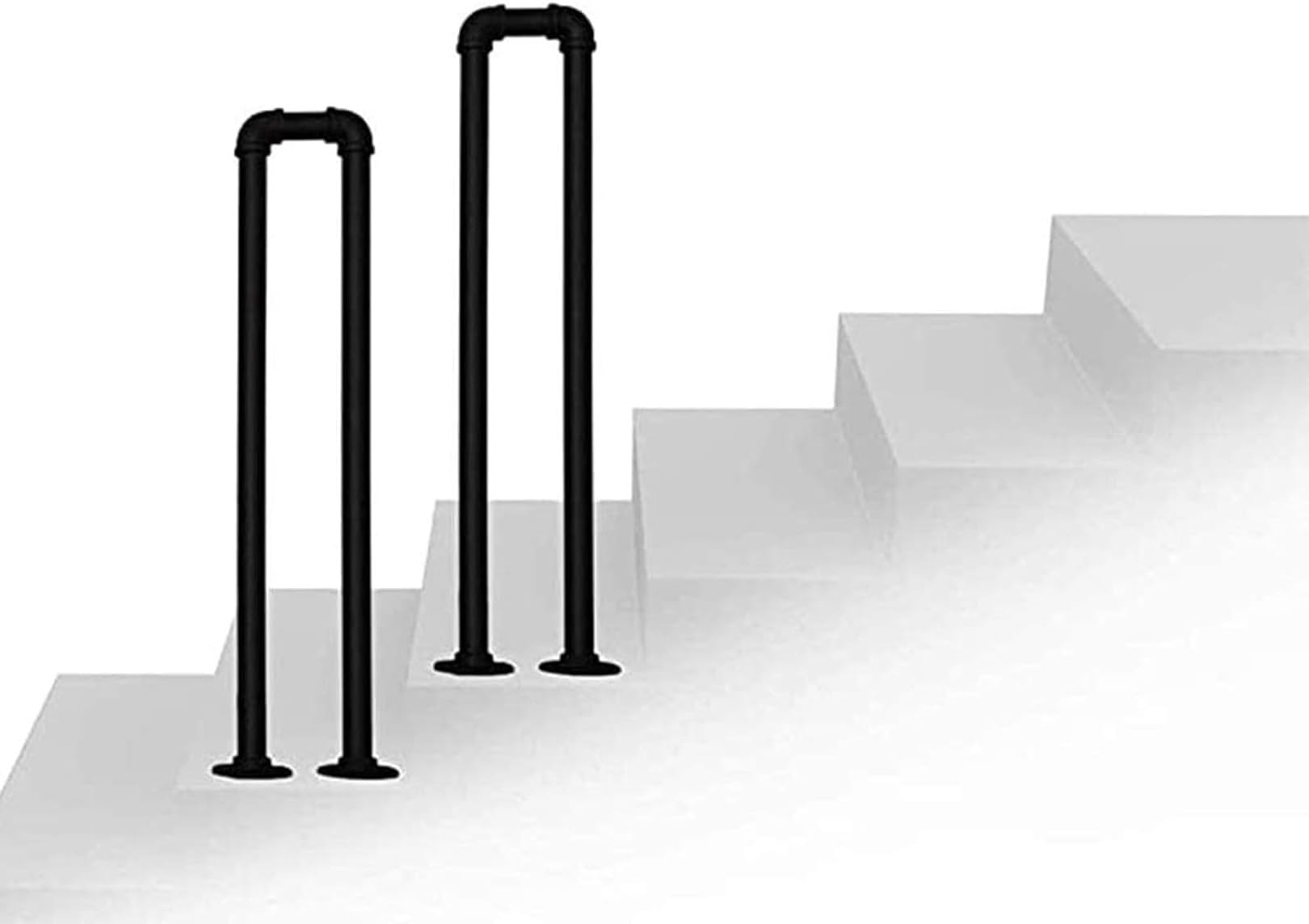 Main courante industrielle pour marches de jardin et terrasse en U