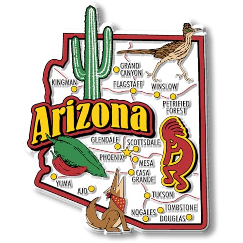 Imán decorativo Jumbo del estado Arizona 3.2" x 4.1"