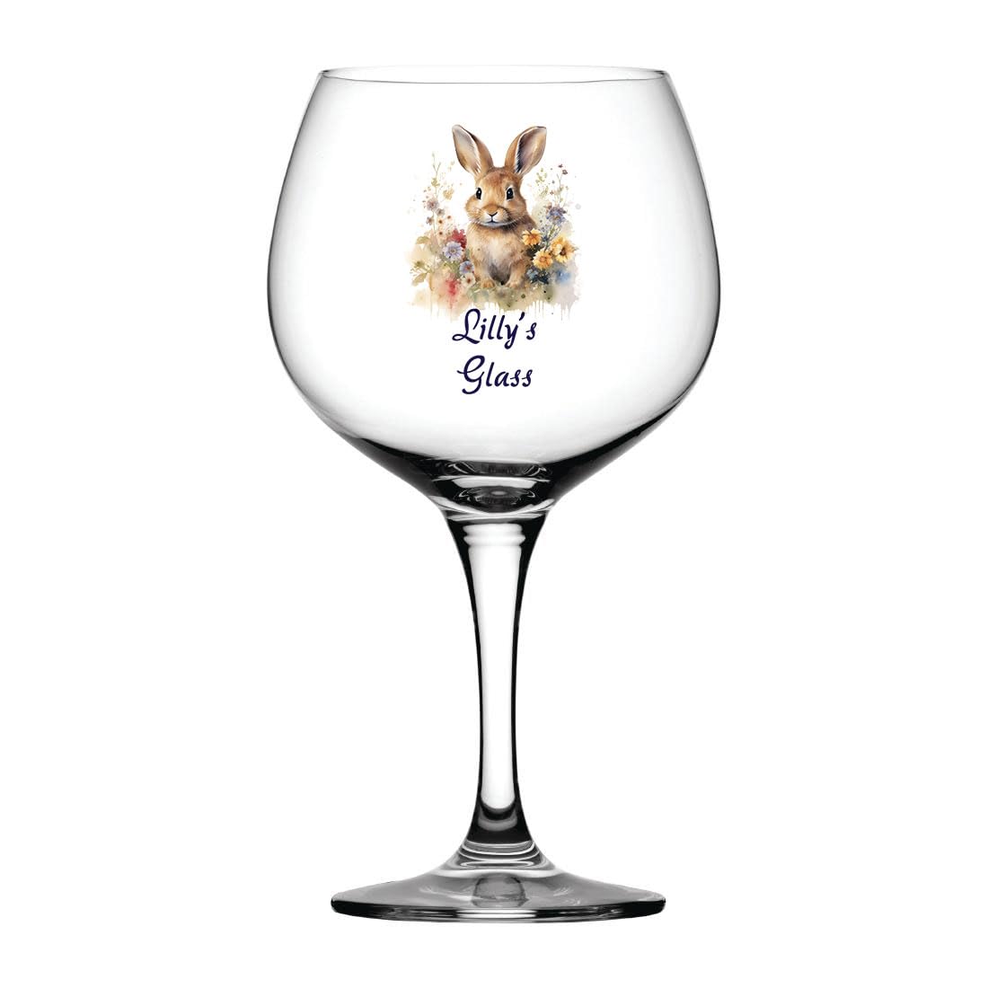 ukgiftstoreonline Personalised Bunny Cocktail Gin Glass Gift for Her