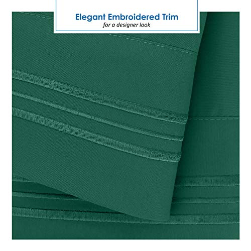 Image of Nestl Dark Green Short Queen Sheets for RV, Hotel Luxury RV Queen Sheets Set, 6 Piece Fitted Bed Sheet Set and Pillowcases, Super Soft, Wrinkle-Free, and Breathable Camper Bedding