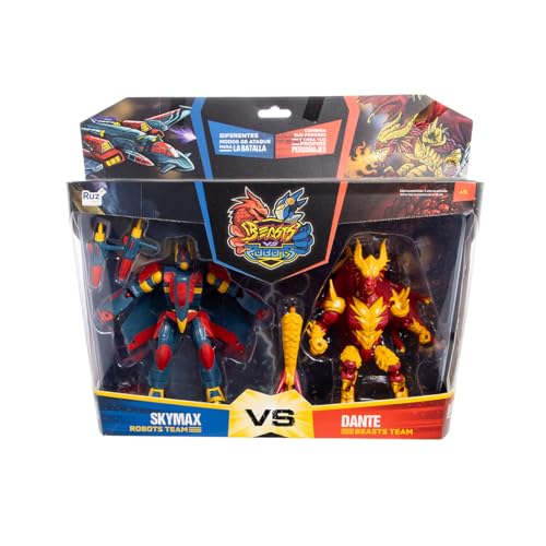 Construcción, Music Beast VS Robots - Figuras de acción 2 Pack Batalla (1 Robot Y 1 Bestia) Devil Dragon con Piezas Intercambiables