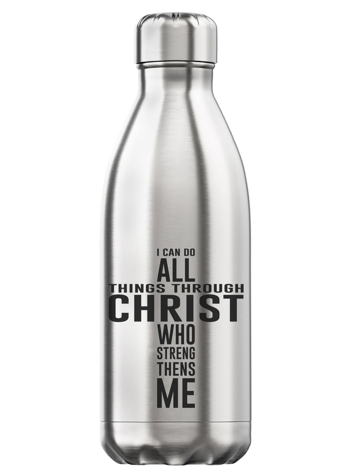 Botella de agua térmica con frase de fe cristiana en acero inoxidable de 350 ml