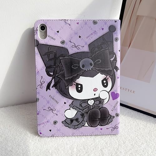 CrazyLemon 適用 iPad 第9/8/7世代 10.2インチ (2021/2020/2019年) ケース かわいい おしゃれ アニメ パープル ウサギ キャラクター 絵柄 アイパッド 対応 保護ケース マグネット オートスリープ スタンド機能 薄型 軽量 耐衝撃 落下防止 タブレット カバー 女性 女の子 人気