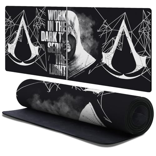 Tapis de souris grand format XL 900x400mm Assassin's Creed pour clavier de PC