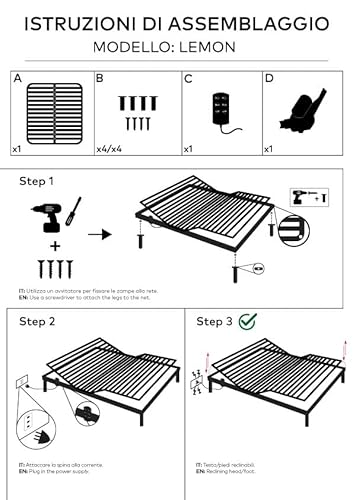 Evergreenweb - Rete Elettrica Matrimoniale 160X190 Ortopedica Con Alzata Motorizzata Base Letto A Doghe In Legno Rinforzata Piedi Smontabili Pieghevole 3 Zone Regolatori Di Rigidità Detraibile Offerta - 3