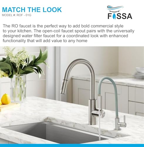 Image of Fossa 1-Year Warranty RO Tap - Pure 304 Stainless Steel Body with Flexible Swivel Spout for Kitchen Sink /Basin | Lead-Free Drinking Water Filter Faucet - Grey (Matte Finish)