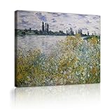 CHERHERART Isla Fleur cerca de Veteil Cuadro de arte de pared en lienzo Hermosos campos de flores Pintura en lienzo Impresiones para el hogar Estudio Comedor Cocina 40x50cm