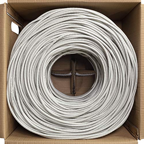 Image of NavePoint Cat6 (CCA), 1000ft, Grey, Solid Bulk Ethernet Cable, 550MHz, 23AWG 4 Pair, Unshielded Twisted Pair (UTP)