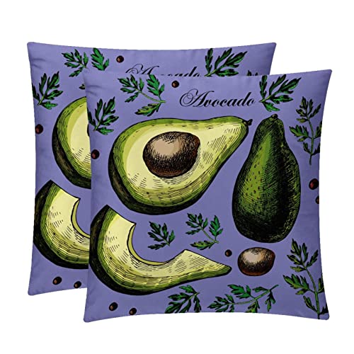 Housses de coussin lombaire douces violettes au motif avocat - 2