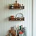 Set of 2 Rustic Floating Book Shelves for Kids Room Wall Shelves Bathroom Decor Vintage Floating Shelves Nursery Kitchen Spice Rack Nursery Bookshelves Organizer Farmhouse Bookshelf for Nursery
