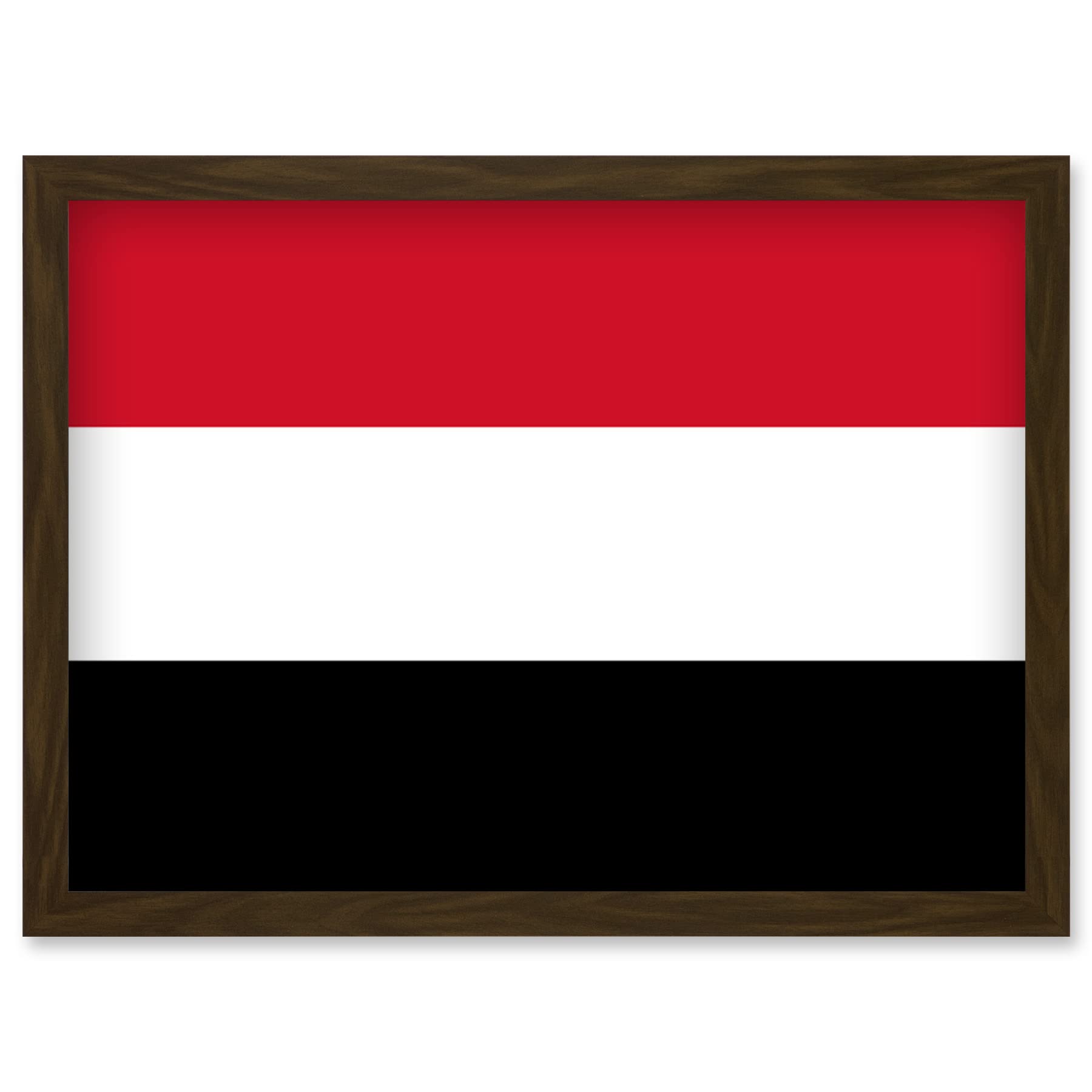 Artery8 Yemen National Flag Patriotic Vexillology World Flags Country Region Poster Artwork Framed Wall Art Print A4