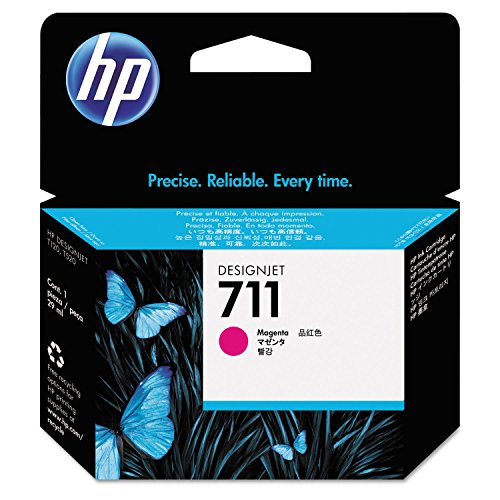 HP 711 Magenta 29-ml Genuine Ink Cartridge (CZ131A) for DesignJet T530, T525, T520, T130, T125, T120 & T100 Large Format Plotter Printers