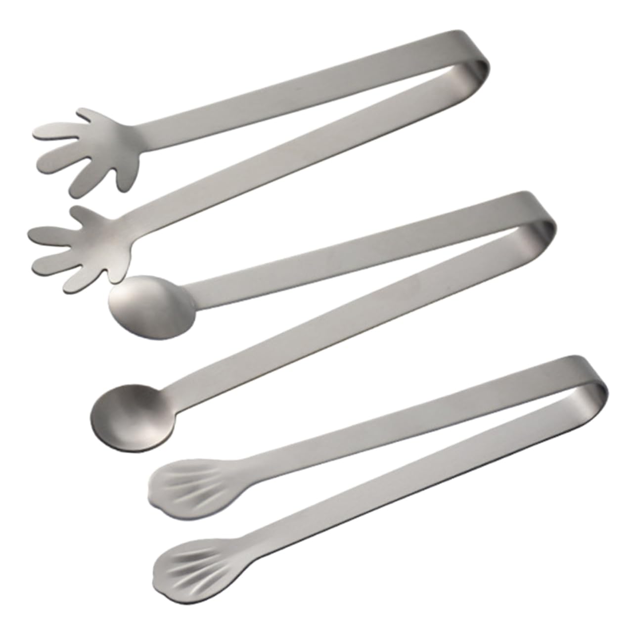 OFFSCH 3pcs Stainless Steel Ice Cube Tongs Sugar Tongs Serving for Appetizers