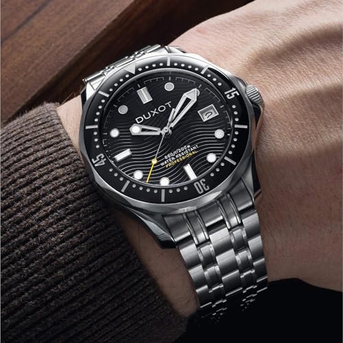 Image of DUXOT Henri Men's Automatic Dive Watch - Japanese Movement, 41mm Stainless Steel Case, Water Resistant 200m, Stainless Steel Bracelet, DX-2060