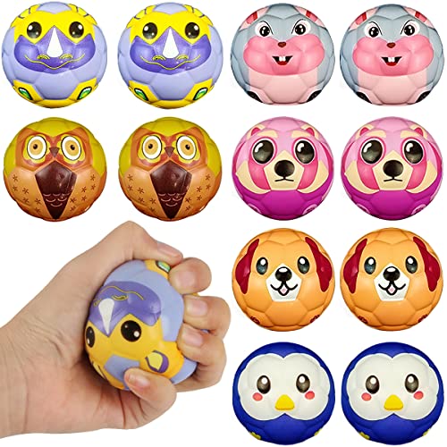 Pelotas Antiestrés*12pcs, XiXiRan Stress Ball Kit, Pelota Antiestrés Emoji Ejercicio Planetas Animales, Anti Estrés Bolas, Stress Ball Fidget Toy, Insectosmini Pelotas Deportivas de Espuma (Animales)