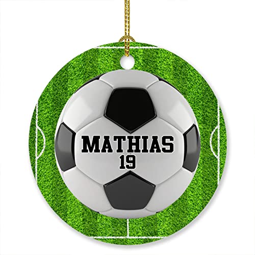 Personalized Name & Number Soccer Player Ornament Gift Soccer Lover Fans Team Coach Men Women, Unique Soccer Sports Ornament Christmas 2025, Custom Soccer Ball Ornament Xmas, Football Pitch Ornaments