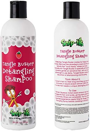 Snip-its Tangle Buster Detangling Kids Shampoo 12 oz | Gentle Hair Detangler - Great for Swimmers with Curly or Straight hair - Natural Kids Shampoo Made in the USA | Salon Quality. Kid Friendly.