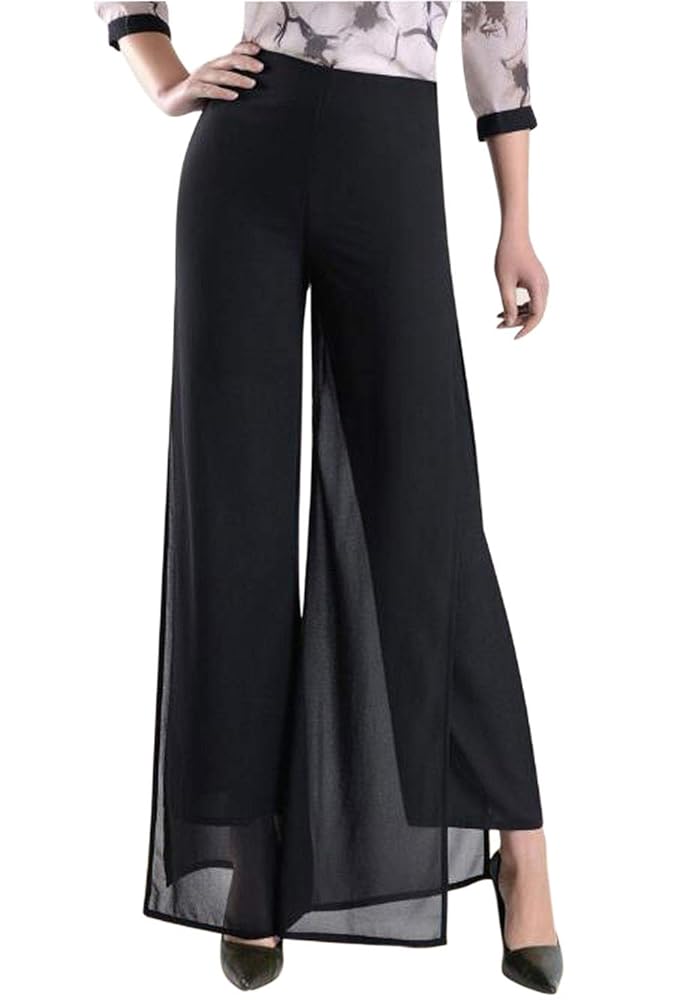 Double Plus Open Womens High Waisted Palazzo Dressy Pants