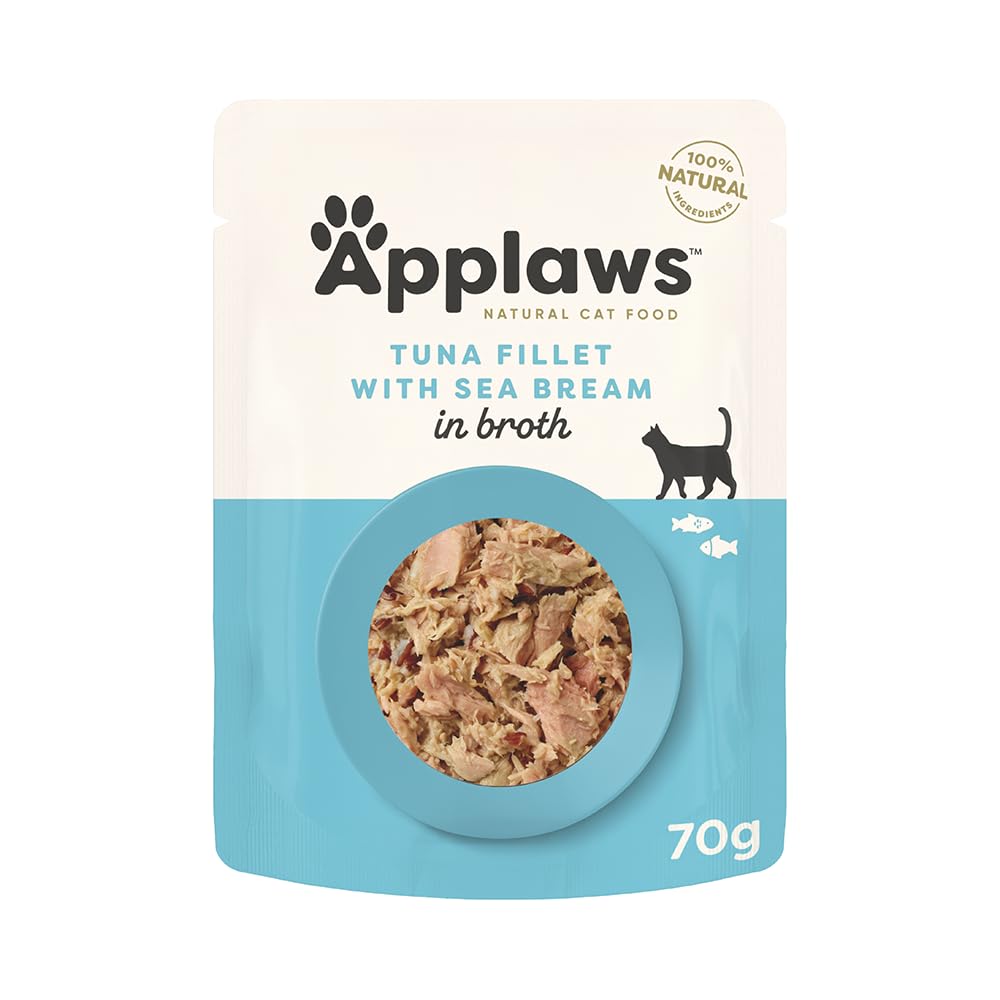 Applaws Natural Premium Wet Cat Food for Adult Cats, Tuna Fillet with Sea Bream Pack of 4 x 70g Pouches (B07GD7K8WC) Amazon Price History, Amazon Price Tracker