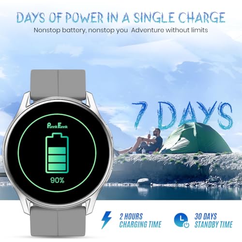 Image of PunnkFunnk Active 2 Smartwatch, 1.39 inch HD Round Display, Bluetooth Calling, Heart Rate & SPO₂, 100+ Sports Modes, IP67, Long Battery Life for Men & Women (Magnetic Grey)