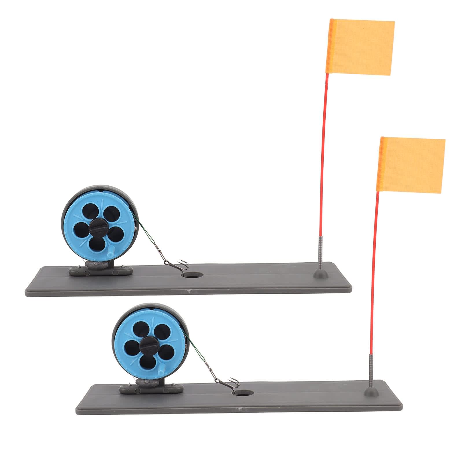 2 Pcs Ice Fishing Flag Marker Rod, Portable Ice Fishing Tip Up Automatic Floating Stable Pole Flags Ice Fishing Accessories Fishing Tools for Ice Fishing