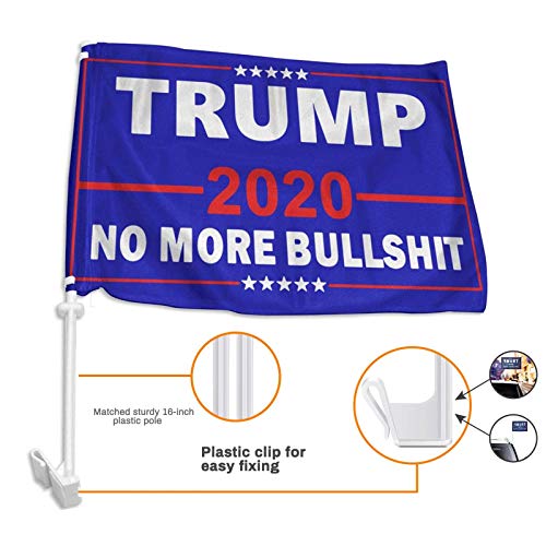 Kandice Donald Trump 2020 Car Window Flags, Double-Sided 12 x18 Inch “No More Bullshit” Car Vehicle Flag for Cars, SUV, Trucks, or Vans