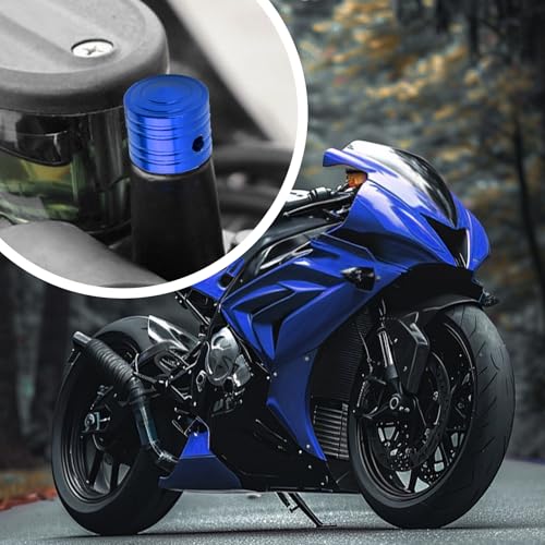 3PCS Motorcycle Mirror Plugs for Motorcycle Mirrors Parts,M10x1.25 Bolt of Motorcycle Socket Head Screws,Universal Motorcycle Mirror Bolts and Nuts Kit Motorcycle Accessories (Blue)
