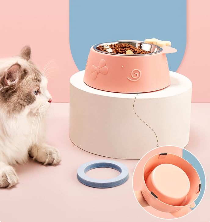 FYCAN Colorful Cat Feeding Lightweight Plastic Dog Single Feeding Bowls, Durable Non-Slip Kitten Food and Water Bowls - Durable and Easy to Clean Pet Bowls Pet Cat Dog Small Animal_1 (Blue) 4