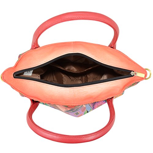 Anna by Anuschka Women's Leather Large Slouch Tote Bag, Hand Painted Original Artwork4