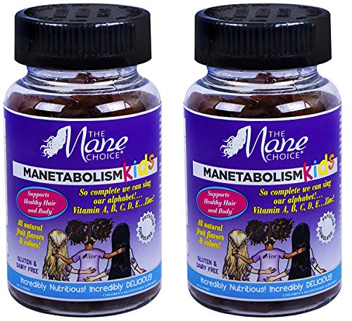 THE MANE CHOICE MANETABOLISM Kids Healthy Hair Growth Vitamins - Complete Nutrition Supplements for Longer, Thicker and Healthier Hair for Kids (60 Gummies) (Pack of 2)