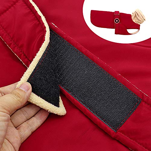 Didog Waterproof Dog Winter Jacket With Turtleneck Scarf,Pets Cold Weather Coats With Soft Warm Fleece Lining,Windproof Snowsuit Outdoor Apparel For Medium Large Dogs,Red #TOP5
