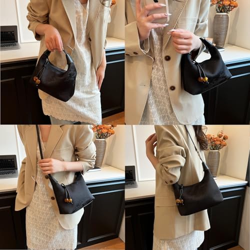 Image of Crescent Crossbody Shoulder Bag, Tote Handbag for Women, Sling Hobo Purse with Chain Strap