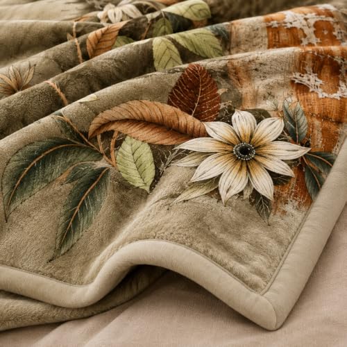 Image of ABRAZO Heavy Winter Blanket 5.5 Kg, 1040 GSM Double Layer Blanket for Double Bed, 220 x 240 cm, Extra Warm Soft & Cozy Winter Blanket, Heavy Winter Comforter Quilt Dohar - (Dried HERB)