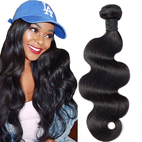 AUTTO Hair Unprocessed Brazilian Virgin Hair Body Wave One Bundle 26inch Virgin Human Hair Extension Weave Weft Natural Black Color (100+/-5g)/pc Can be Dyed and Bleached