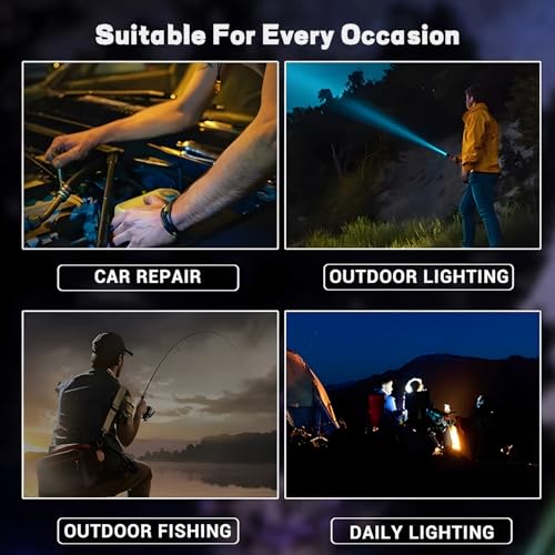 2 Pack Rechargeable LED Flashlight,90000 High Lumens Tactical Flashlights with 7 Modes - image 6