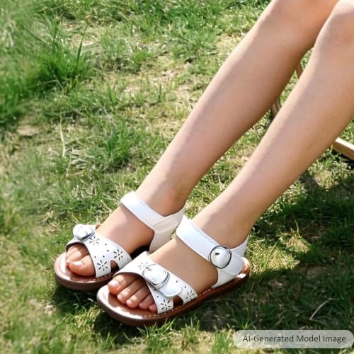 Image of Felix & Flora Toddler Girl Sandals - Flower Girl Dress Shoes Open Toe Little Kid Flats