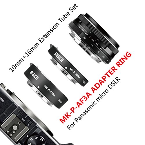 Meike Mk-P-Af3A Automatic Extension Tube For Olympus Panasonic Micro Four Thirds M4/3 System Camera Lenses 10Mm 16Mm (Metal Auto Focus Plastic Body) #TOP5