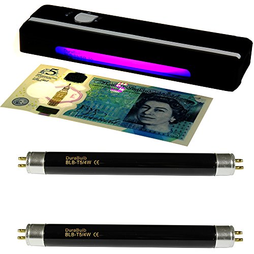 DuraBulbs - Detector de billetes portátil UV + 2 bombillas de repuesto - Detecta billetes falsos Cover